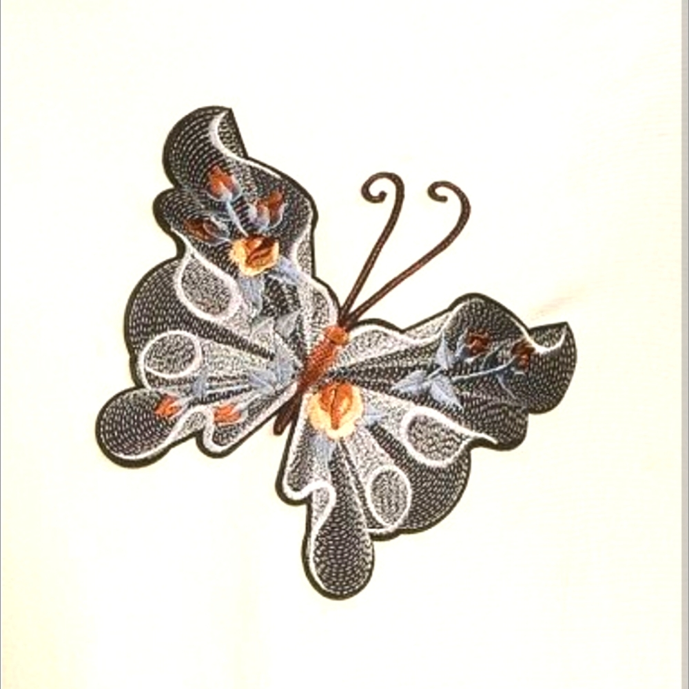 NWT, Butterfly Embroidered Knit Poncho - Picture 2 of 2